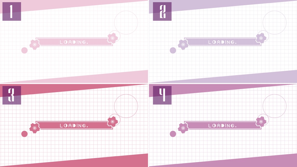 【4色】桜モチーフ/待機画面/トランジション【配信素材】