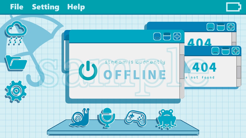 【各2種】梅雨ver.待機画面/ループ可【配信素材】