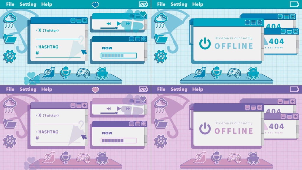 【各2種】梅雨ver.待機画面/ループ可【配信素材】