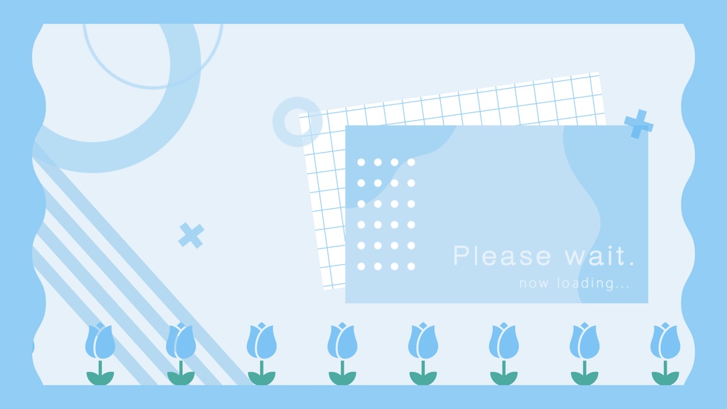 【無料/4カラー】水色/シーンチェンジ【配信素材】