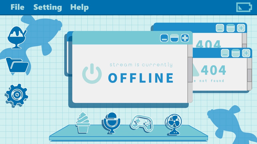 【各2種】夏ver.待機画面/ループ可【配信素材】