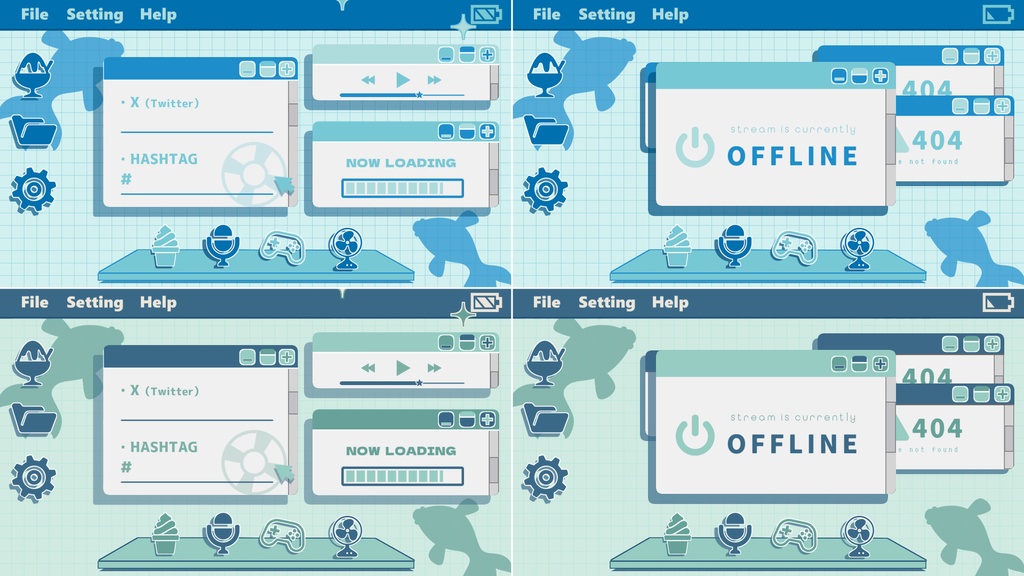 【各2種】夏ver.待機画面/ループ可【配信素材】
