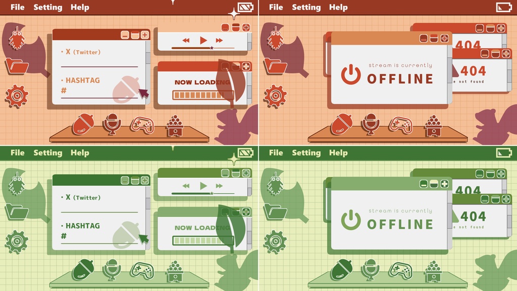 【各2種】秋ver.待機画面/ループ可【配信素材】