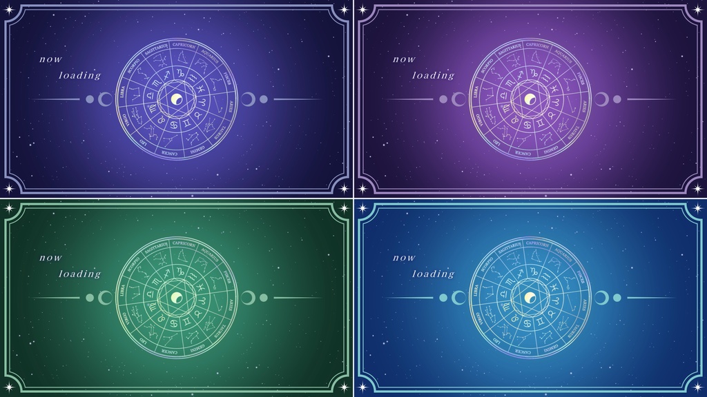 【無料/4カラー】星座/待機画面/ループ可【配信素材】