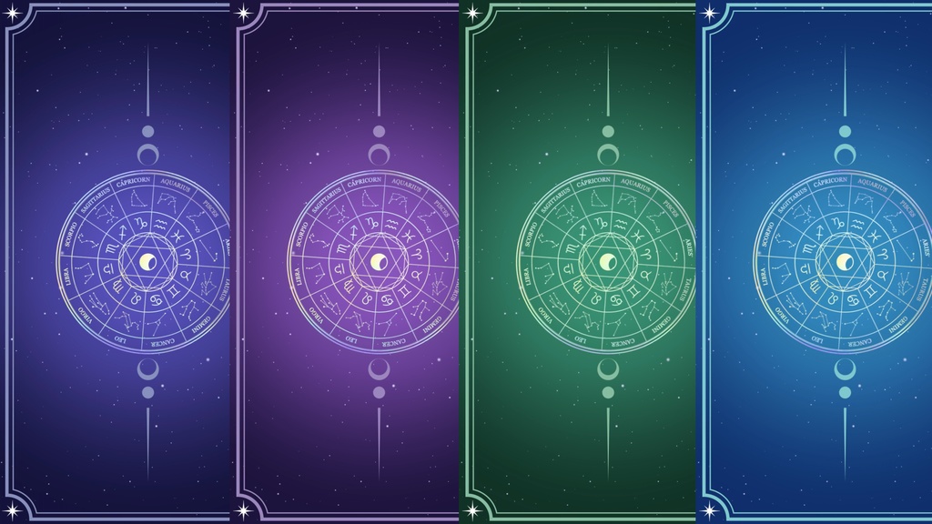 【無料/4カラー】星座/待機画面/ループ可【縦型配信素材】