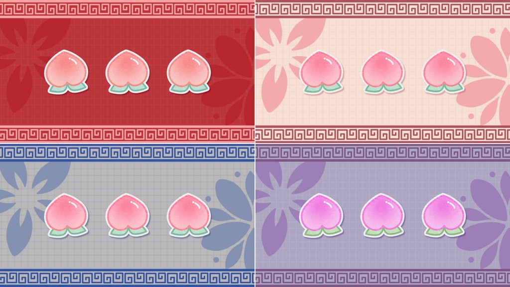 【無料/4カラー】桃/モモ/シーンチェンジ【配信素材】
