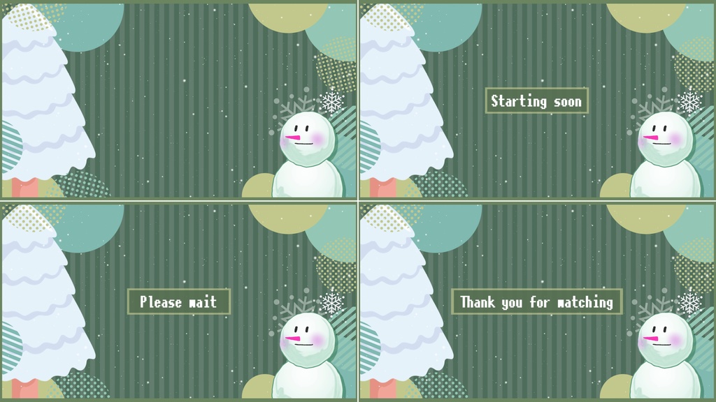 【各4種】冬ver.待機画面/ループ可【配信素材】