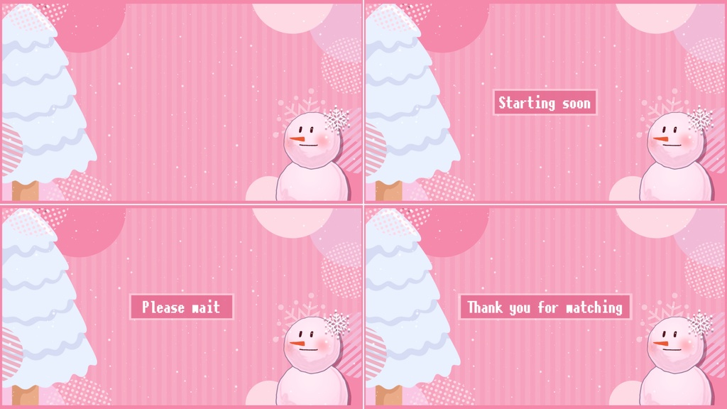 【各4種】冬ver.待機画面/ループ可【配信素材】