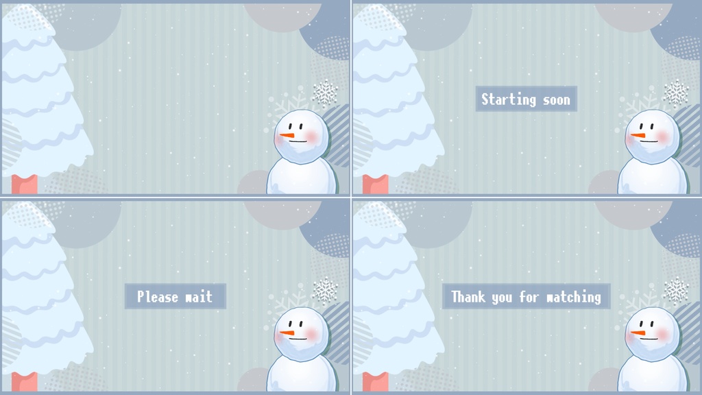 【各4種】冬ver.待機画面/ループ可【配信素材】