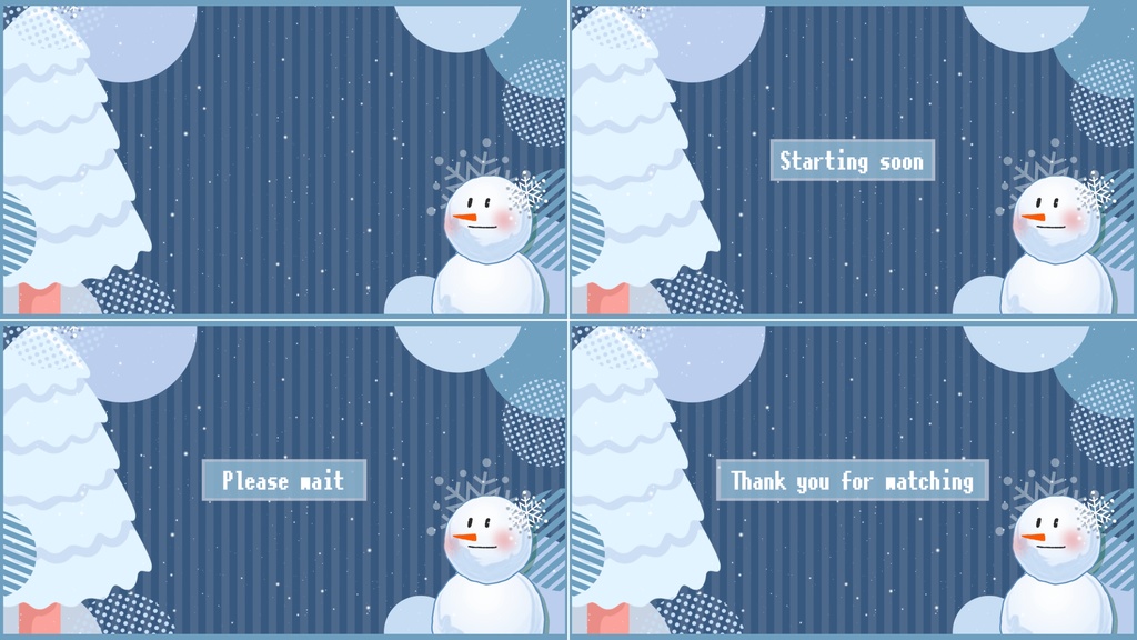【各4種】冬ver.待機画面/ループ可【配信素材】
