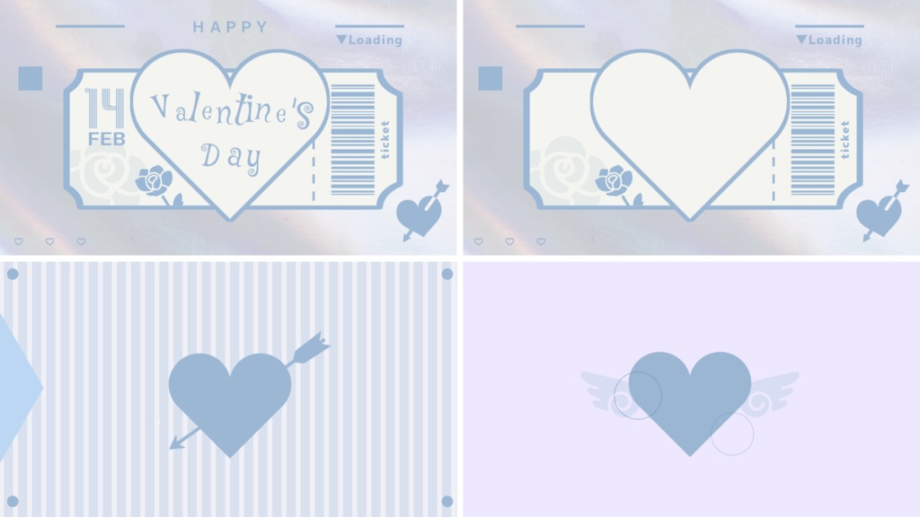 【4色】バレンタイン/トランジション/待機画面ループ可【配信素材】