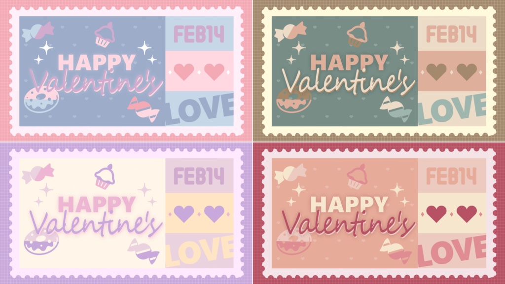 【無料/4カラー】バレンタイン/シーンチェンジ【配信素材】