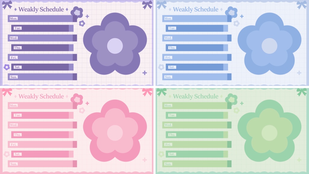 【4色】お花/トランジション/待機画面ループ可【配信素材】