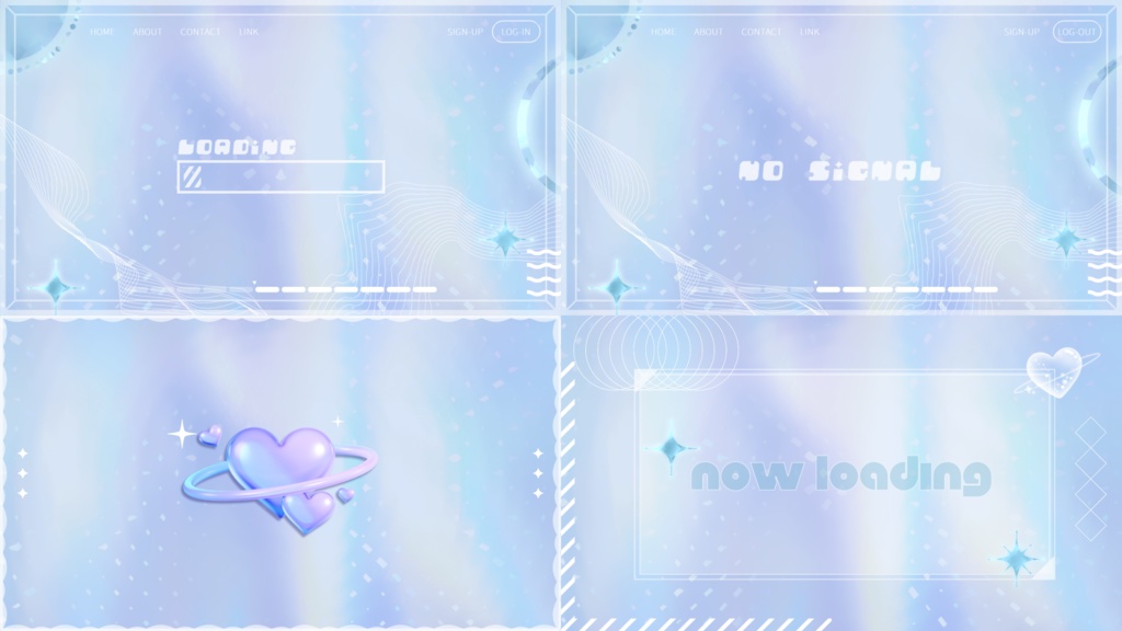 【4色】キラキラ/グラデーション/トランジション/待機画面ループ可【配信素材】