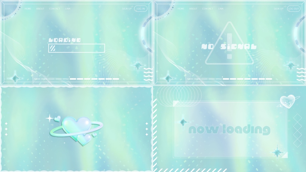 【4色】キラキラ/グラデーション/トランジション/待機画面ループ可【配信素材】