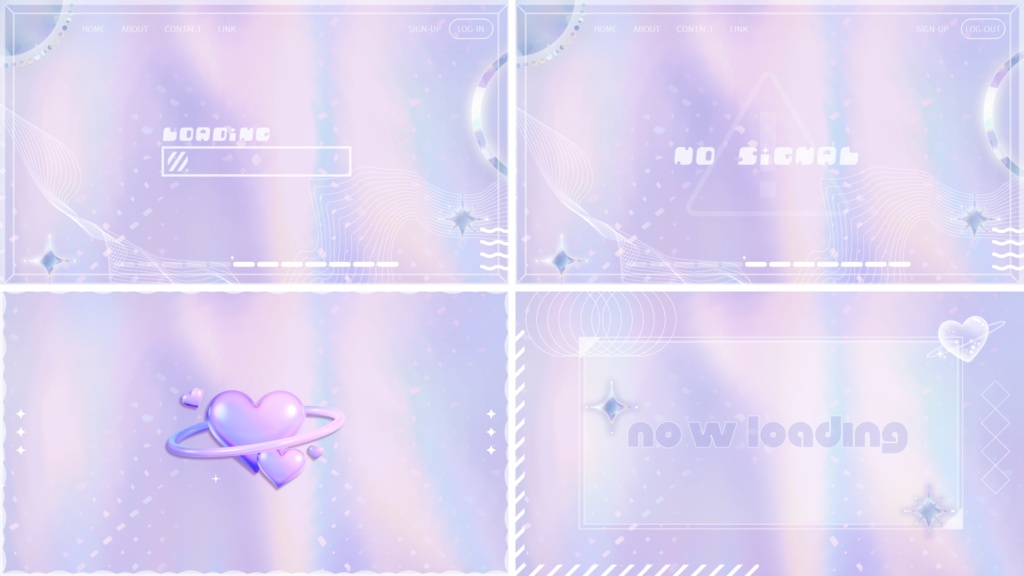 【4色】キラキラ/グラデーション/トランジション/待機画面ループ可【配信素材】