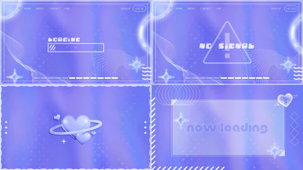 【4色】キラキラ/グラデーション/トランジション/待機画面ループ可【配信素材】