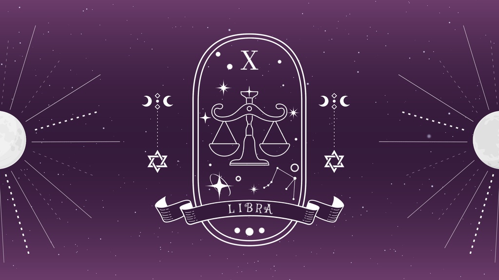 【無料/4カラー】星座/天秤座/10月/シーンチェンジ【配信素材】