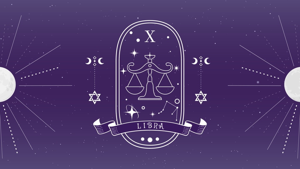 【無料/4カラー】星座/天秤座/10月/シーンチェンジ【配信素材】