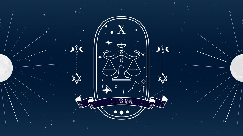 【無料/4カラー】星座/天秤座/10月/シーンチェンジ【配信素材】