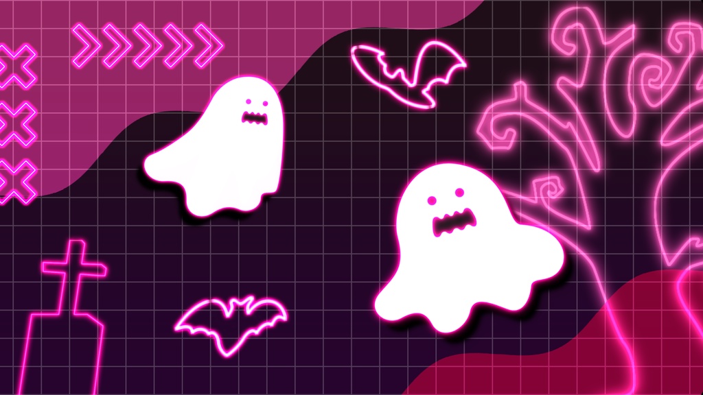 【無料/4カラー】おばけ/ハロウィン/シーンチェンジ【配信素材】