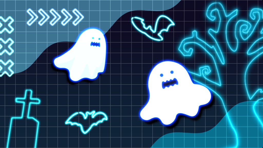 【無料/4カラー】おばけ/ハロウィン/シーンチェンジ【配信素材】