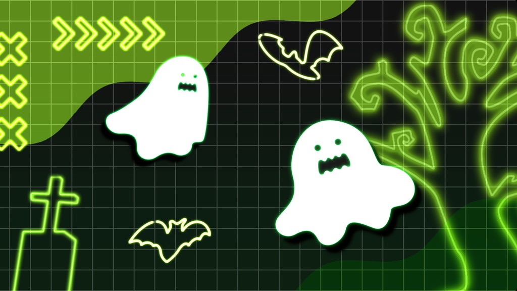 【無料/4カラー】おばけ/ハロウィン/シーンチェンジ【配信素材】