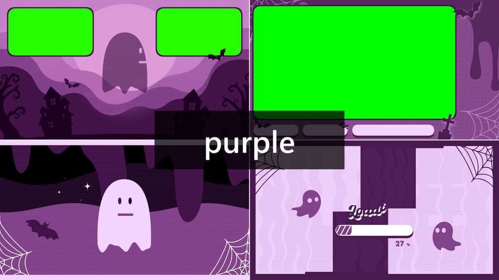 【ハロウィン】トランジション/待機&ゲーム配信画面、ループ可【配信素材】#013