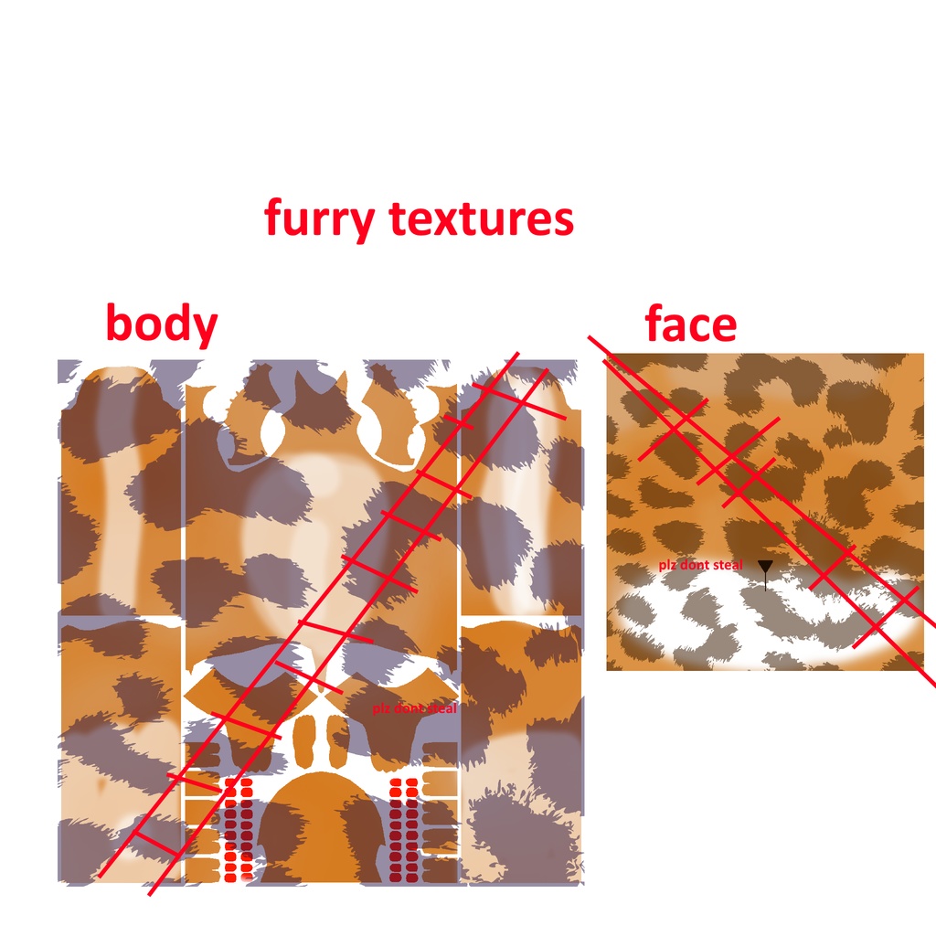 Vroid furry body and face Textures 