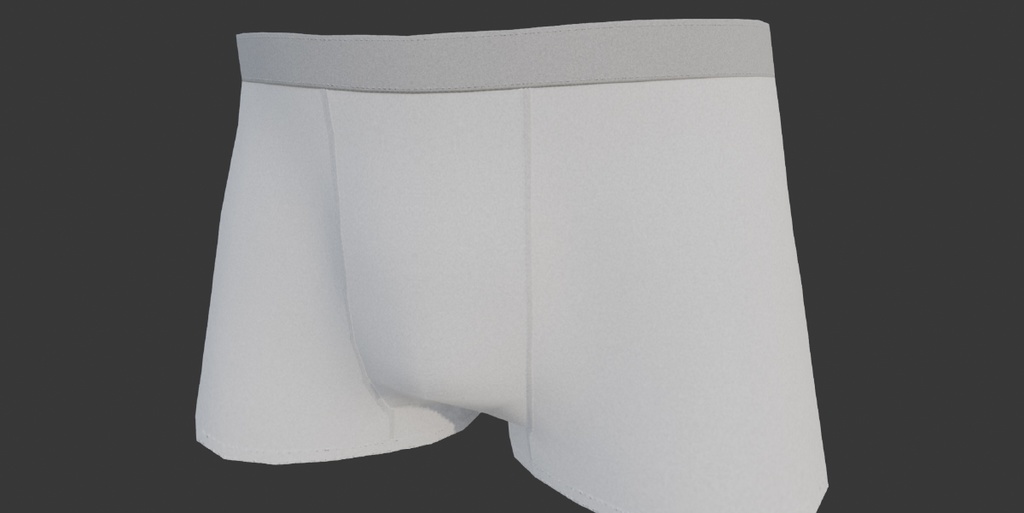 【無料】男性用ボクサーパンツ 3Dモデル(Low Poly / 6色セット)