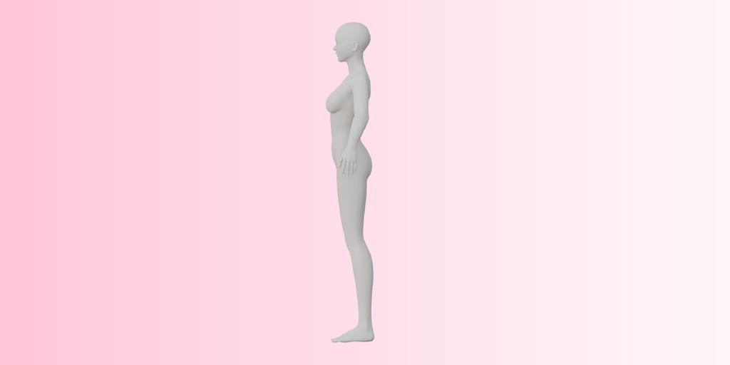 女性のベースメッシュ3Dモデル(FBX / Blender対応)