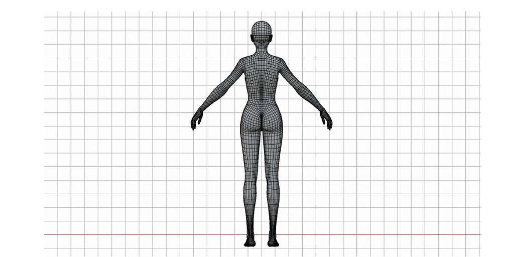 女性のベースメッシュ3Dモデル(FBX / Blender対応)