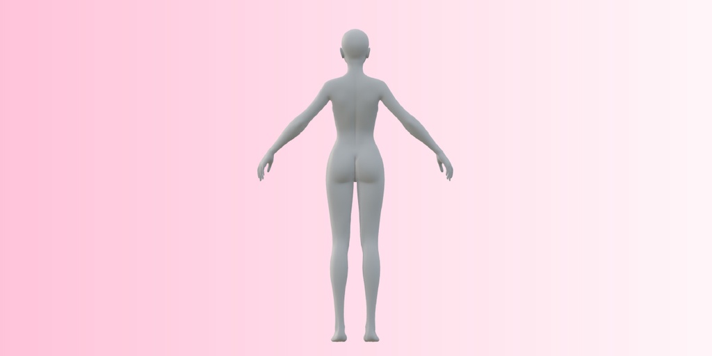 女性のベースメッシュ3Dモデル(FBX / Blender対応)