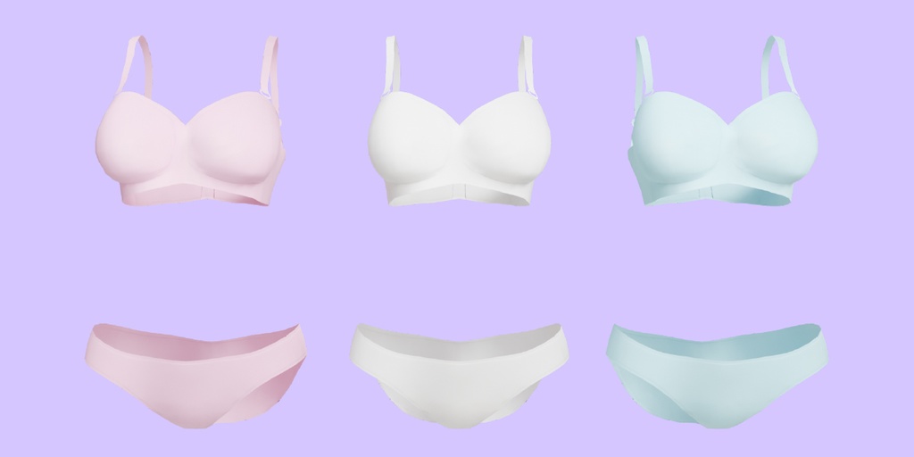 【無料】シンプルなブラジャー&パンツの3Dモデル