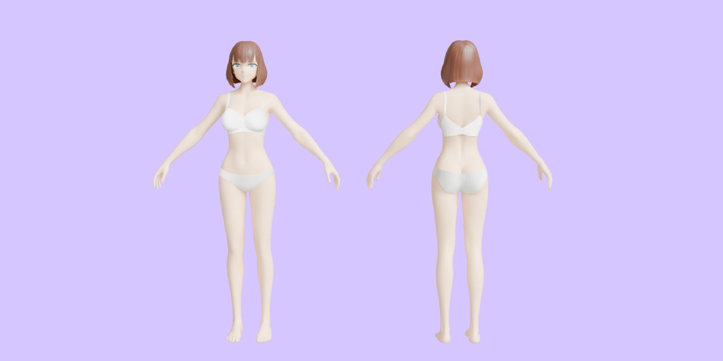 【無料】シンプルなブラジャー&パンツの3Dモデル