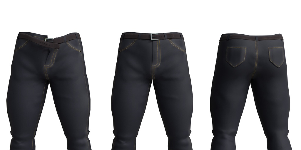 映像・ゲーム・VRChat向け 男性モデル用ジーンズ