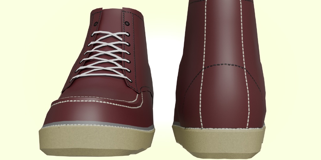 男性ブーツ 3Dモデル【ローポリ/映像・ゲーム制作向け】