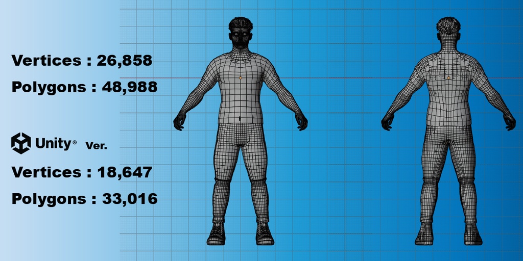 【映像制作 / Unity / デッサン人形向け】男性3Dモデル/Male 3D Character Model for Animation / Unity / Figure Study