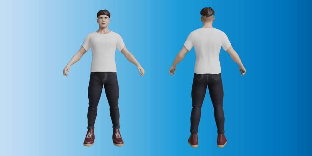 【映像制作 / Unity / デッサン人形向け】男性3Dモデル/Male 3D Character Model for Animation / Unity / Figure Study
