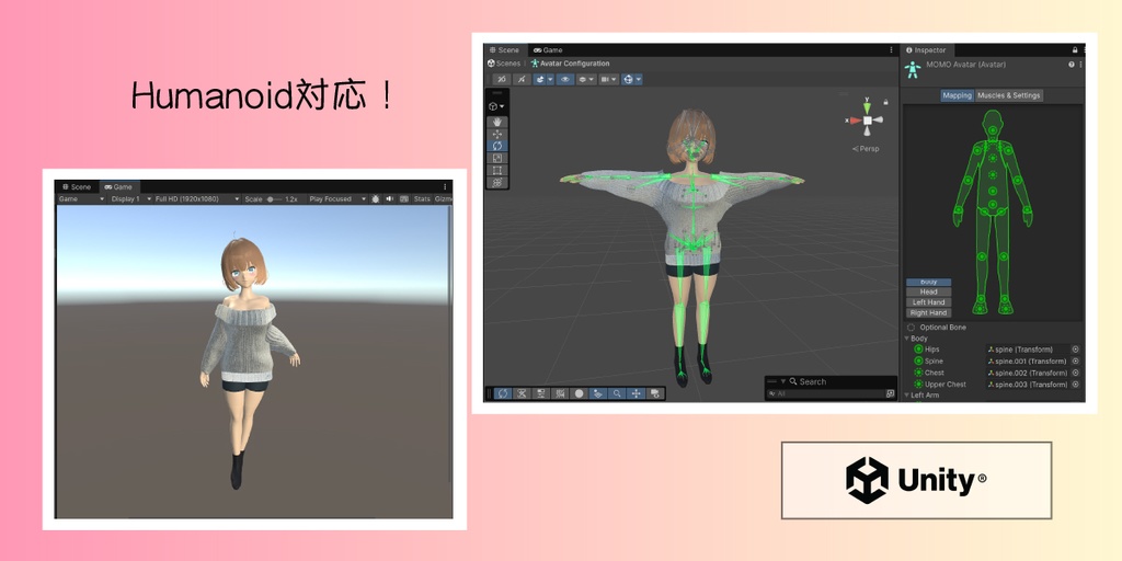 【セール中!!】オリジナル3Dモデル「MOMO」