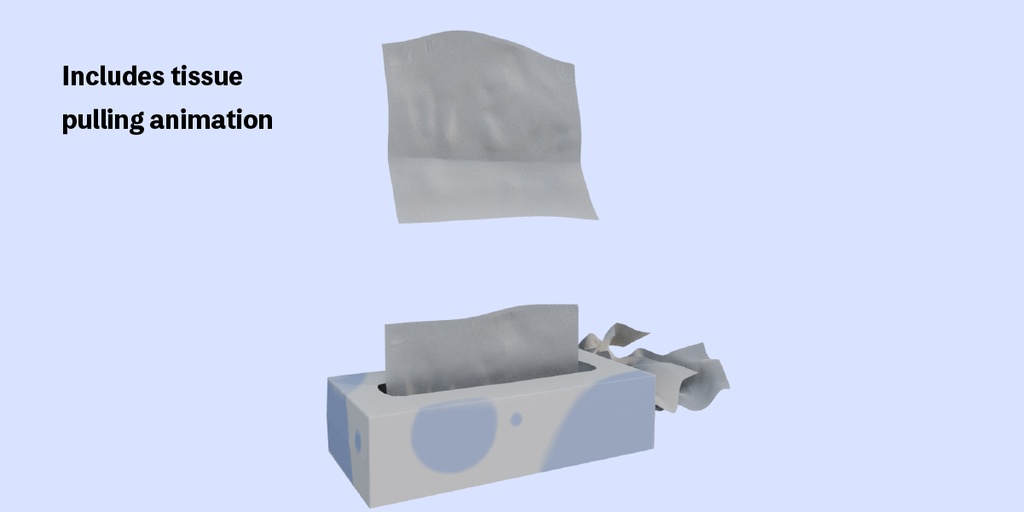 【無料版あり】シンプルなティッシュと紙ゴミの3Dモデル