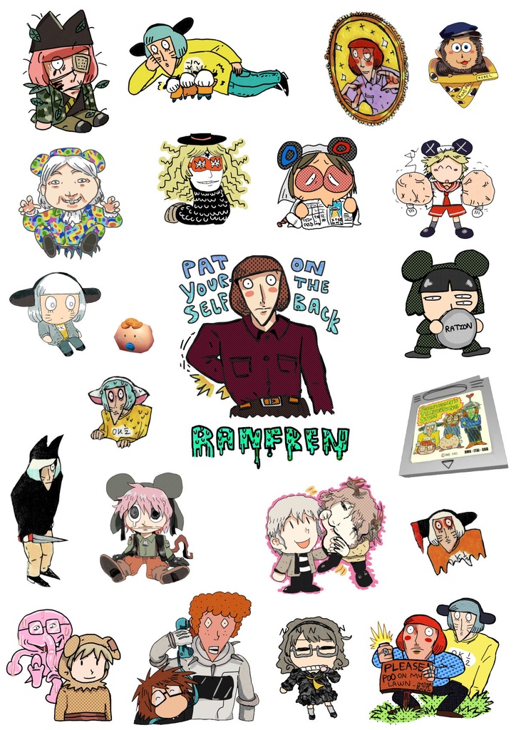 【4月末~5月上旬入荷予定】Randal's Friends clear and self-cut sticker sheet Ranfrenクリアステッカーシート