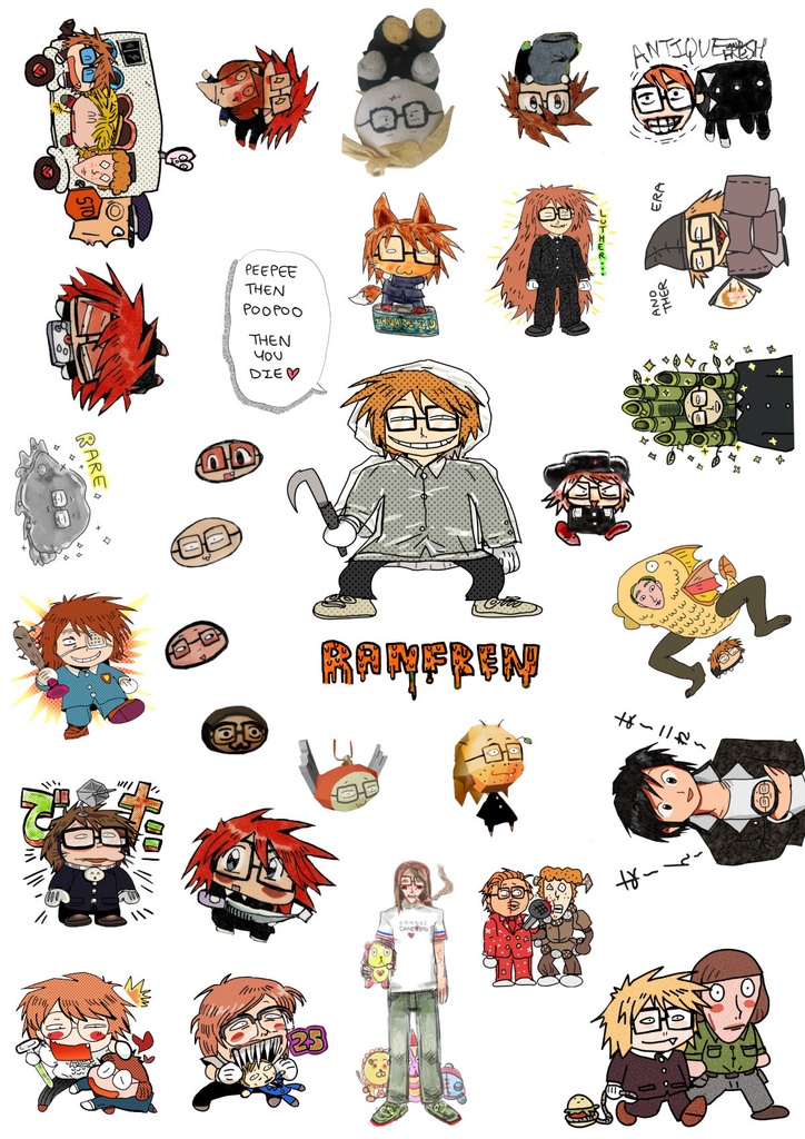 【4月末~5月上旬入荷予定】Randal's Friends clear and self-cut sticker sheet Ranfrenクリアステッカーシート