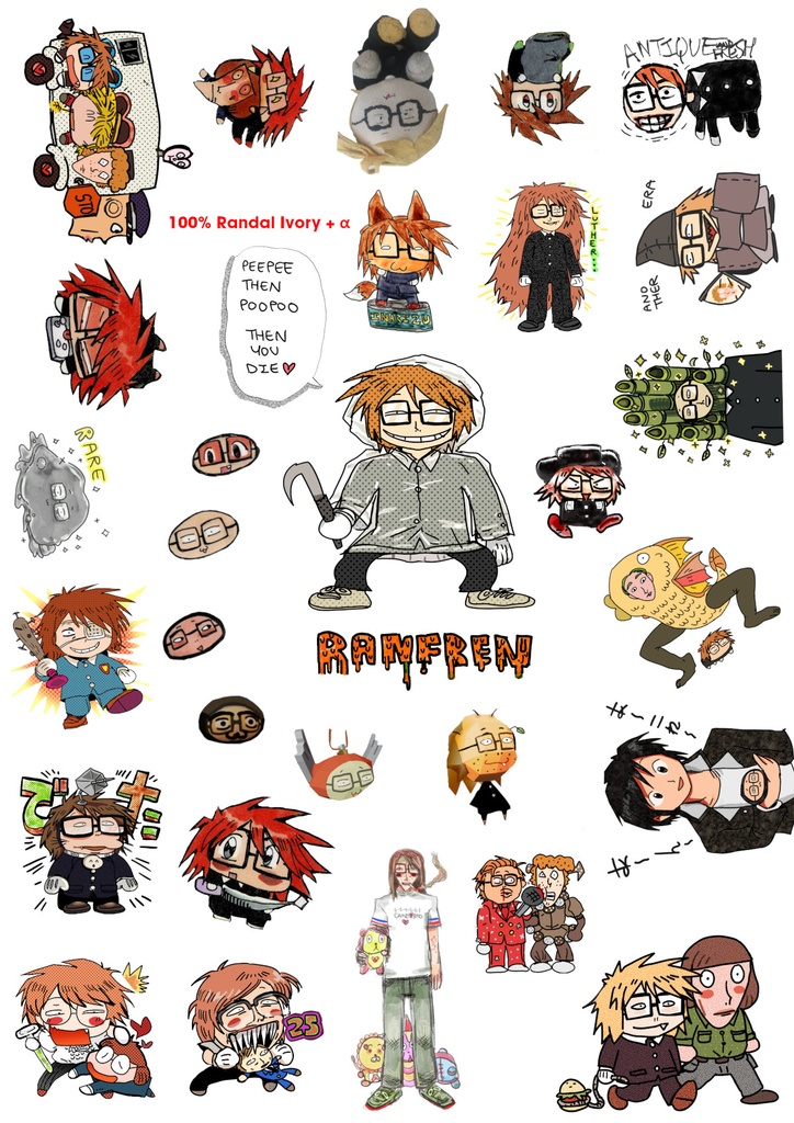 Randal's Friends clear and self-cut sticker sheet Ranfrenクリアステッカーシート