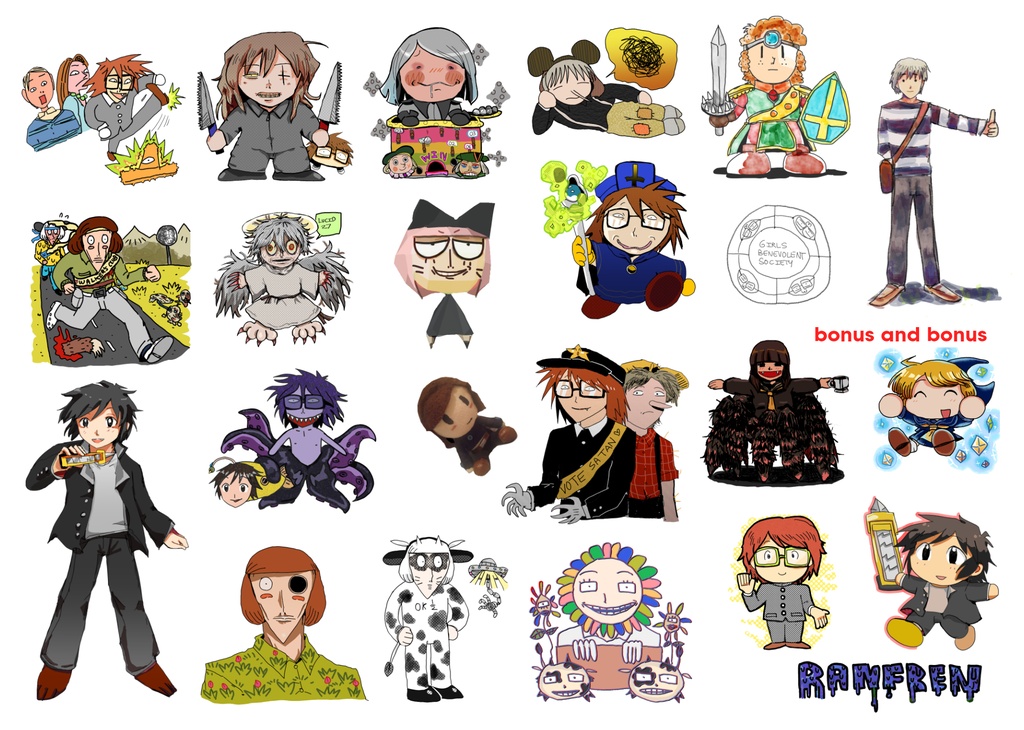 Randal's Friends clear and self-cut sticker sheet Ranfrenクリアステッカーシート