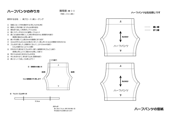 ちいさいこのおようふくかたがみ