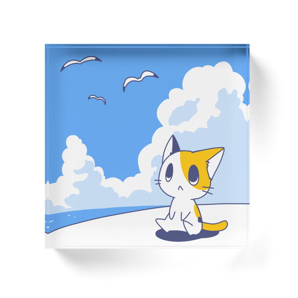 海とみけねこアクリルブロック