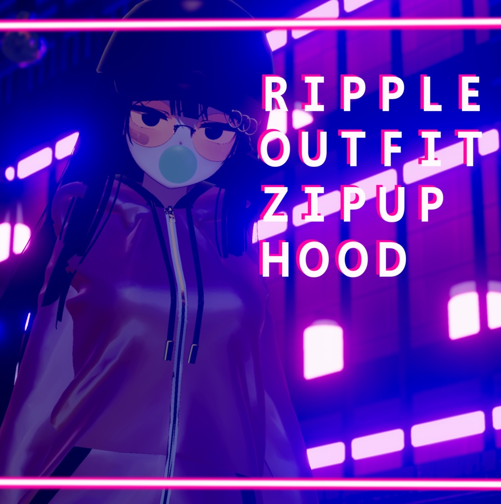 桔梗(kikyo)専用ripple outfit / zip up hood