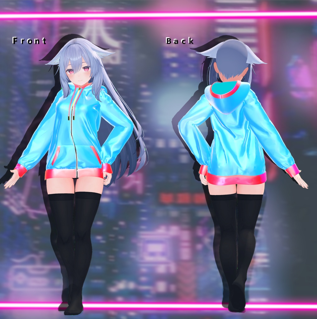 桔梗(kikyo)専用ripple outfit / zip up hood
