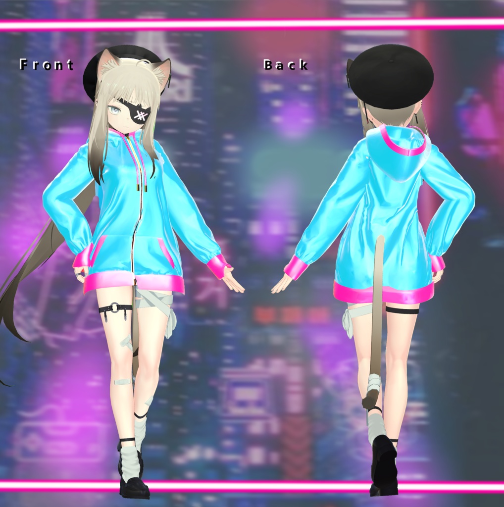 ユギ対応ripple outfit / zip up hood